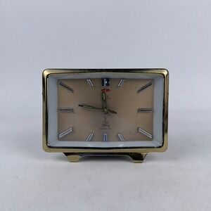 Vintage Polaris Five‎ Rams Metal Mechanical Wind Up Chinese Clock Analog Tested